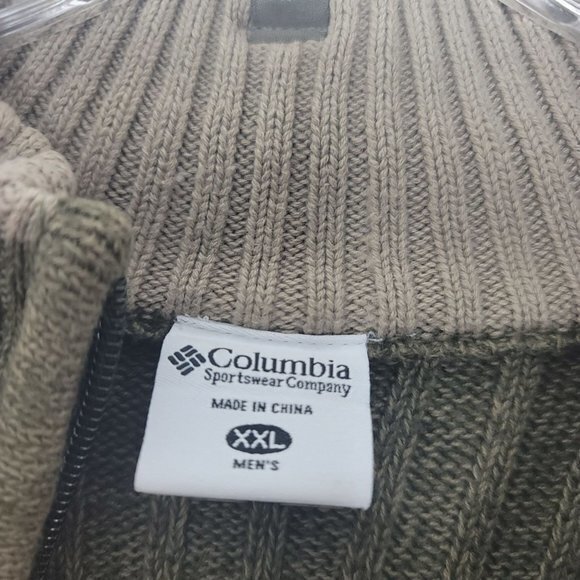 Columbia Mens Size XXL Green LS 1/4 Zip Mock Neck Heavyweight Pullover Sweater - Picture 6 of 10